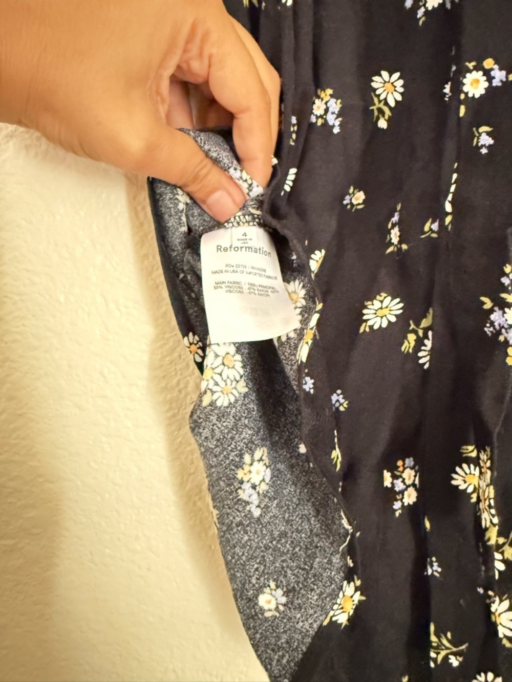 Reformation Janine mini dress daisy print black - Picture 15 of 16